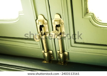 Brass Hasp Door Vintage Old Retro Royalty-Free Stock Photo #2403113161