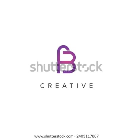 Abstract heart logo with FB BF letter vector template.