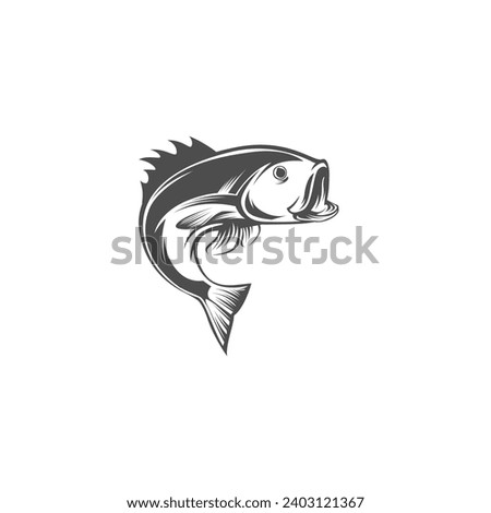 Fish vector icon. Seafood illustration symbol. Marine element logo