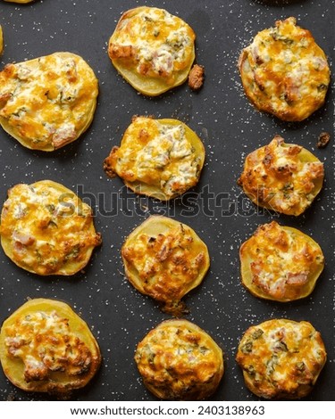 appetizer perfection capturing cut potatoes filled with delectable stuffing in a tray party food