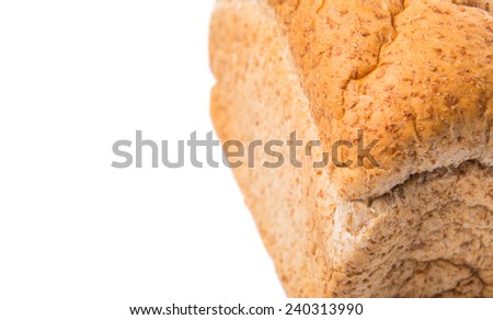 A loaf of bread over white background