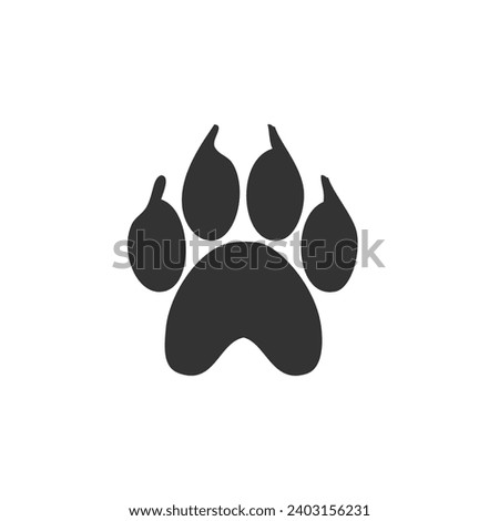 Silhouette of cat and dog paw print. Vector ilustrasion
