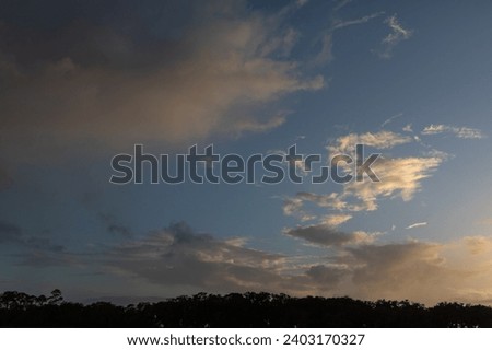 Georgia coastal scenery and clouds at sunset