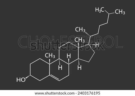 Cholesterol molecular skeletal chemical formula Royalty-Free Stock Photo #2403176195