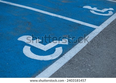 Markings on the road Place for people with disabilities