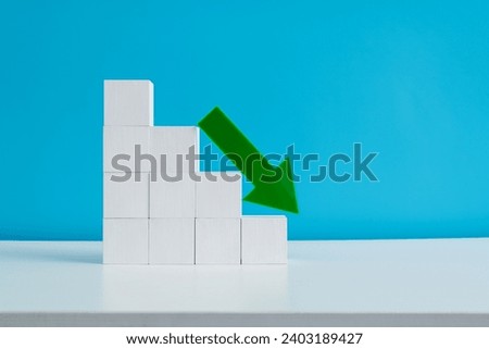 Wooden steps with down arrow Royalty-Free Stock Photo #2403189427
