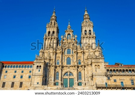 Ornaments of the Cathedral of Santiago de Compostela in Spain.