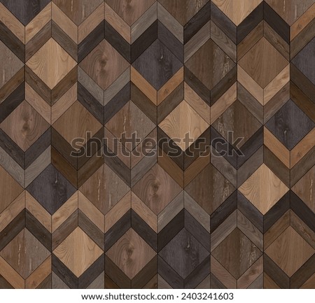 Geometric pattern floor and wall decorative wooden tile texture. Wood texture natural, marquetry wood texture background surface with a natural pattern. Royalty-Free Stock Photo #2403241603