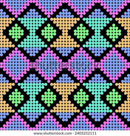 Seamless geometric pattern with rhombus in retro style.
