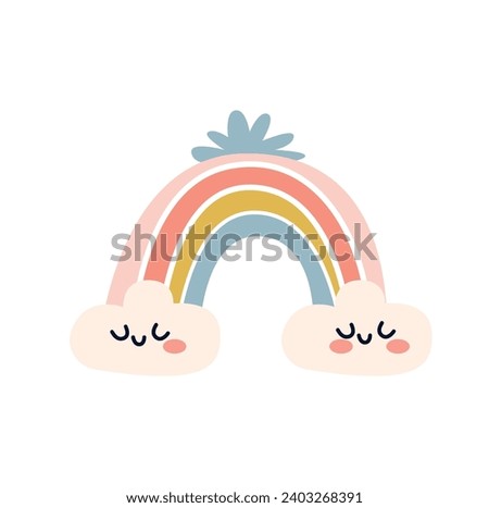 cute rainbow kawaii isolated icon vector illustration designicon element