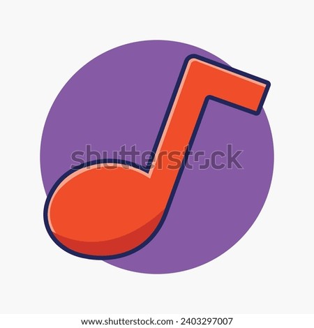Colorful Music Note Cartoon Icon symbol, and vector, Can be used for web, print, and mobile