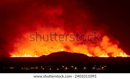 New eruption in Iceland - december 2023 Royalty-Free Stock Photo #2403311095