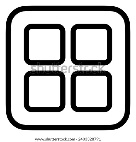 Editable vector square grid icon. Black, line style, transparent white background. Part of a big icon set family. Perfect for web and app interfaces, presentations, infographics, etc