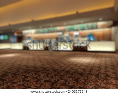 food and drink outlets inside the cinema with blurry views
