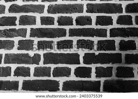 Black and white brick texture, brick background 