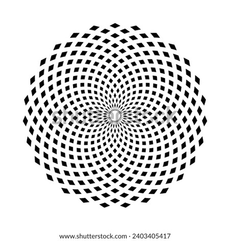 Abstract Geometric Radial Circle Dots Pattern. Vector Art.