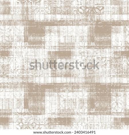 Vector geometric vector bleeding madras beige white linen textures seamless pattern design striped textured. jacquard weave or print  design Royalty-Free Stock Photo #2403416491