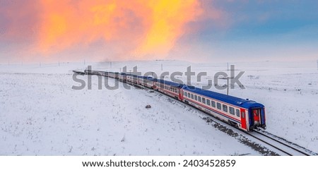 Eastern Express in Winter Kars Turkey Royalty-Free Stock Photo #2403452859