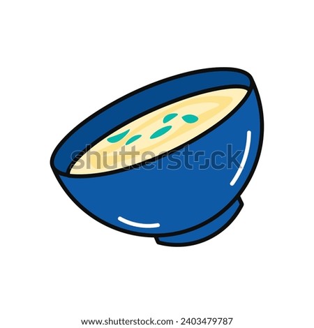 Soup of food colorful set. In this elegant illustration a steaming bowl of cheese soup captures the essence of a hearty dinner. Vector illustration.
