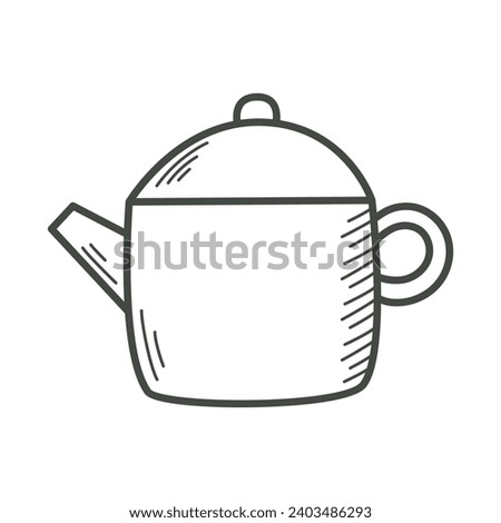 Glass teapot doodle sketch style clip art