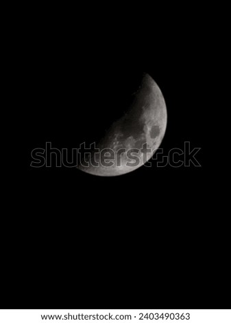 Beautiful Half Moon view in Drak Night