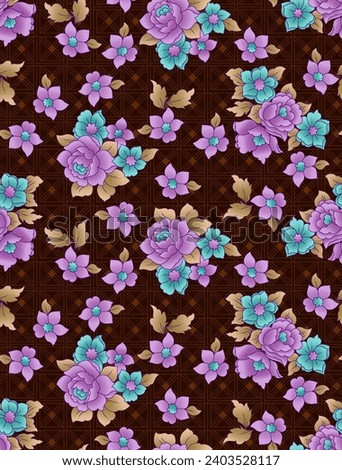 Digital textile design Beautiful ethnic style colorfull seamless floral hand made pattern ready for print