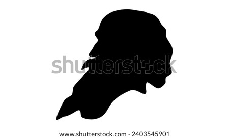 William Cullen Bryant, black isolated silhouette