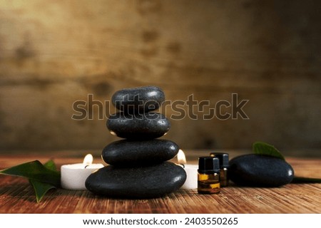 spa arrangement with stones candle. Resolution and high quality beautiful photo
