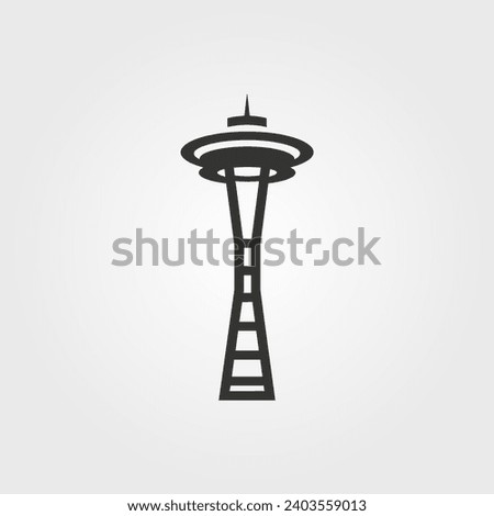 The Space Needle Of Seattle Of USA icon - Simple Vector Illustration Royalty-Free Stock Photo #2403559013