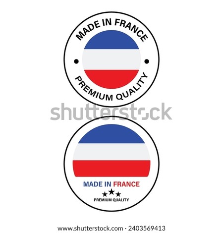 Made In France Label Icon Set Vector Design.