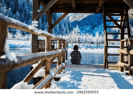 Kranjska gora winter resort in Slovenia Royalty-Free Stock Photo #2403590955