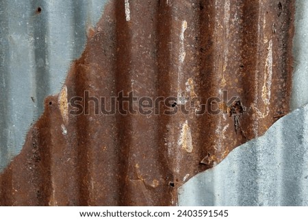 Old Steel Roofing with  Rusted Surface
