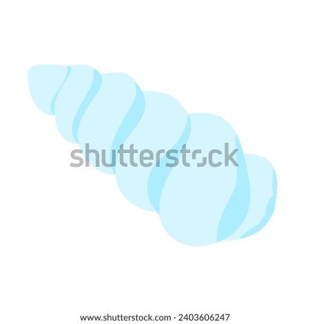 Cartoon Cute Shellfish. Colorful tropical shell underwater  Vector Illustration Object isolated on white background