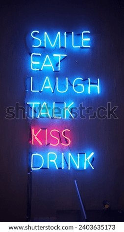 neon smile eat laugh sight