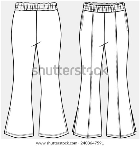 FIT AND FLARE KNIT BOTTOM WITH SIDE SLIT DETAIL DESIGNED FOR TEEN AND KID GIRLS IN VECTOR ILLUSTRATION FILE Royalty-Free Stock Photo #2403647591