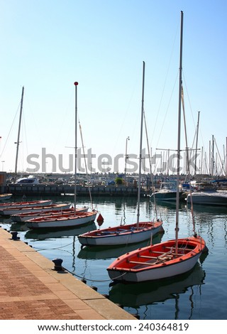 romantic marina with yachts
