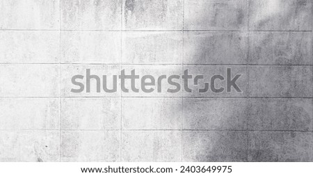 Empty old white brick wall made with blocks for abstract background and texture on sunlight. beautiful patterns, flat background photo, space for work, close up.