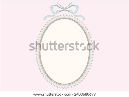 pearl frame bow art design PASTEL WATER COLOR