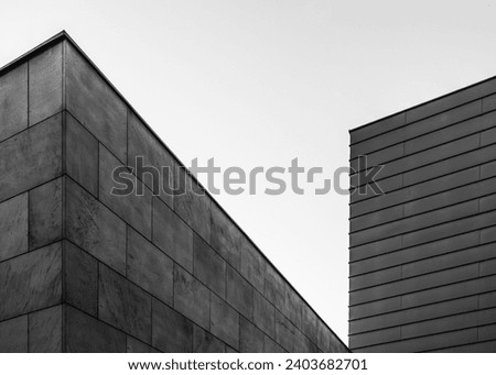 modern minimalist architecture in black and white colors