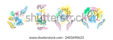 Abstract Minimal Composition with Bright Outline Object Vector Set