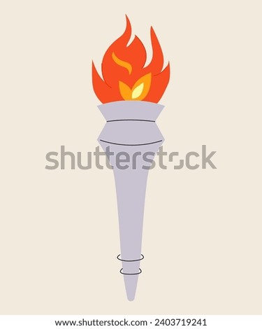 symbol of Sports games. flame. torch. concept of sports games. sports symbols of competition flame. Items for participation in sports games. Illustration for ad, poster, sticker, app, banner