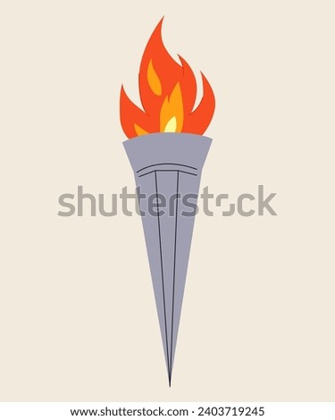 symbol of Sports games. flame. torch. concept of sports games. sports symbols of competition flame. Items for participation in sports games. Illustration for ad, poster, sticker, app, banner