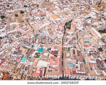Aerial view of houses in the strict city center of Cordoba, Andalusia, Spain
