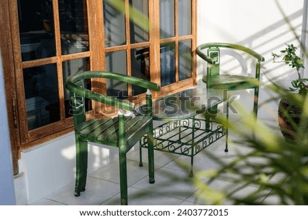 Chairs and table on the terrace