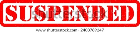 Red Suspended Rubber Stamp Grunge Texture Label Badge Sticker Vector EPS PNG Transparent No Background Clip Art Vector EPS PNG 