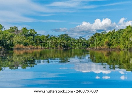 The tranquil Amazon River in Iquitos Royalty-Free Stock Photo #2403797039