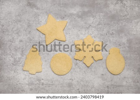 Christmas sugar cookies in assorted shapes.