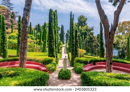 Saint Clotilde garden (Jardines de Santa Clotilde) in summer, Lloret del Mar, Spain