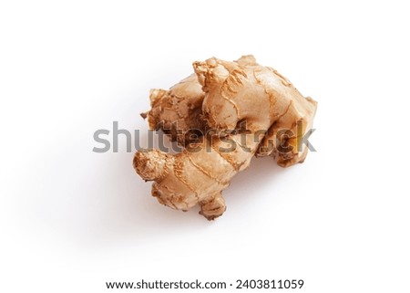  fresh ginger root isolated on white background, Natural organic ginger for health, medicine, protection against colds. Spice for cooking, ginger to immunity