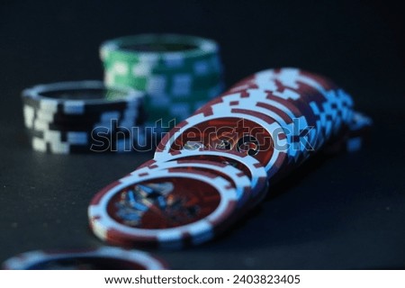 Poker chips on the table 